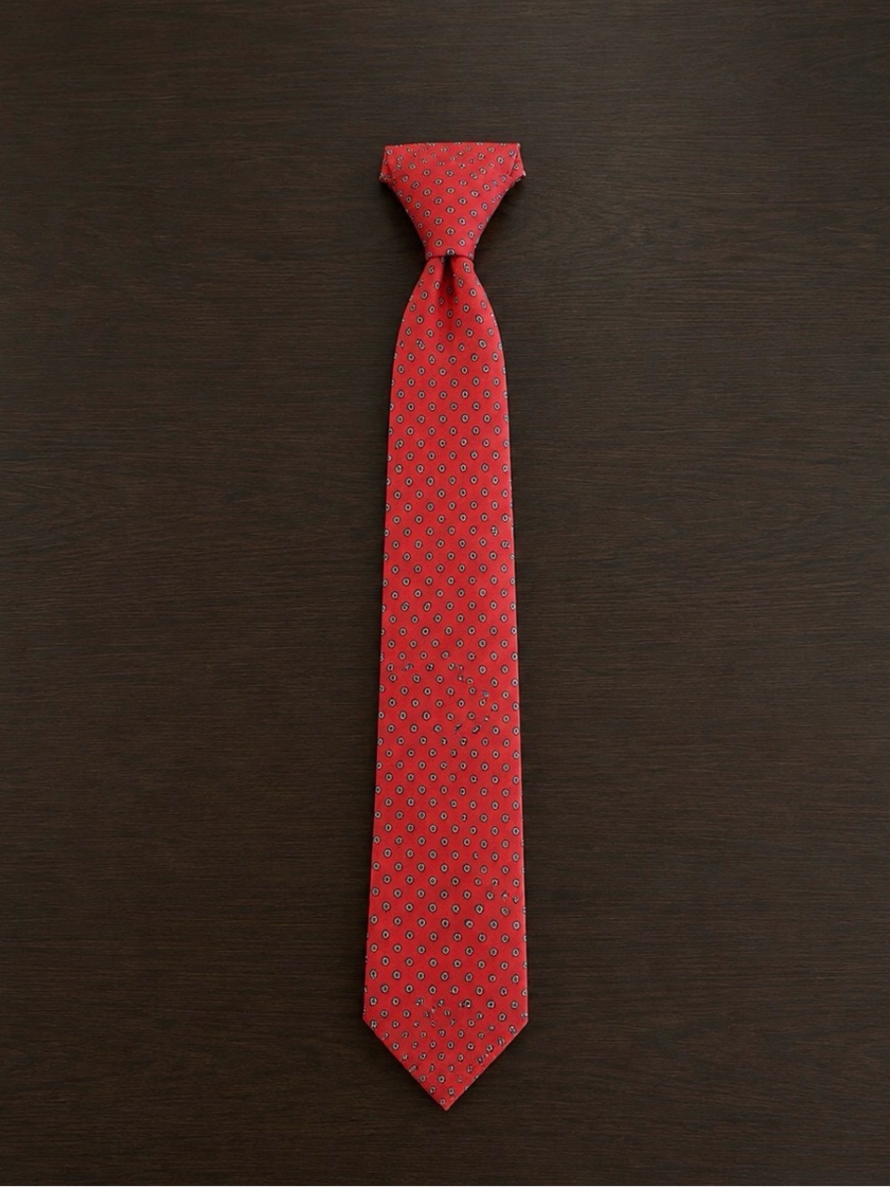Hardy Amies London 100% Silk Red Geometric Designer Tie